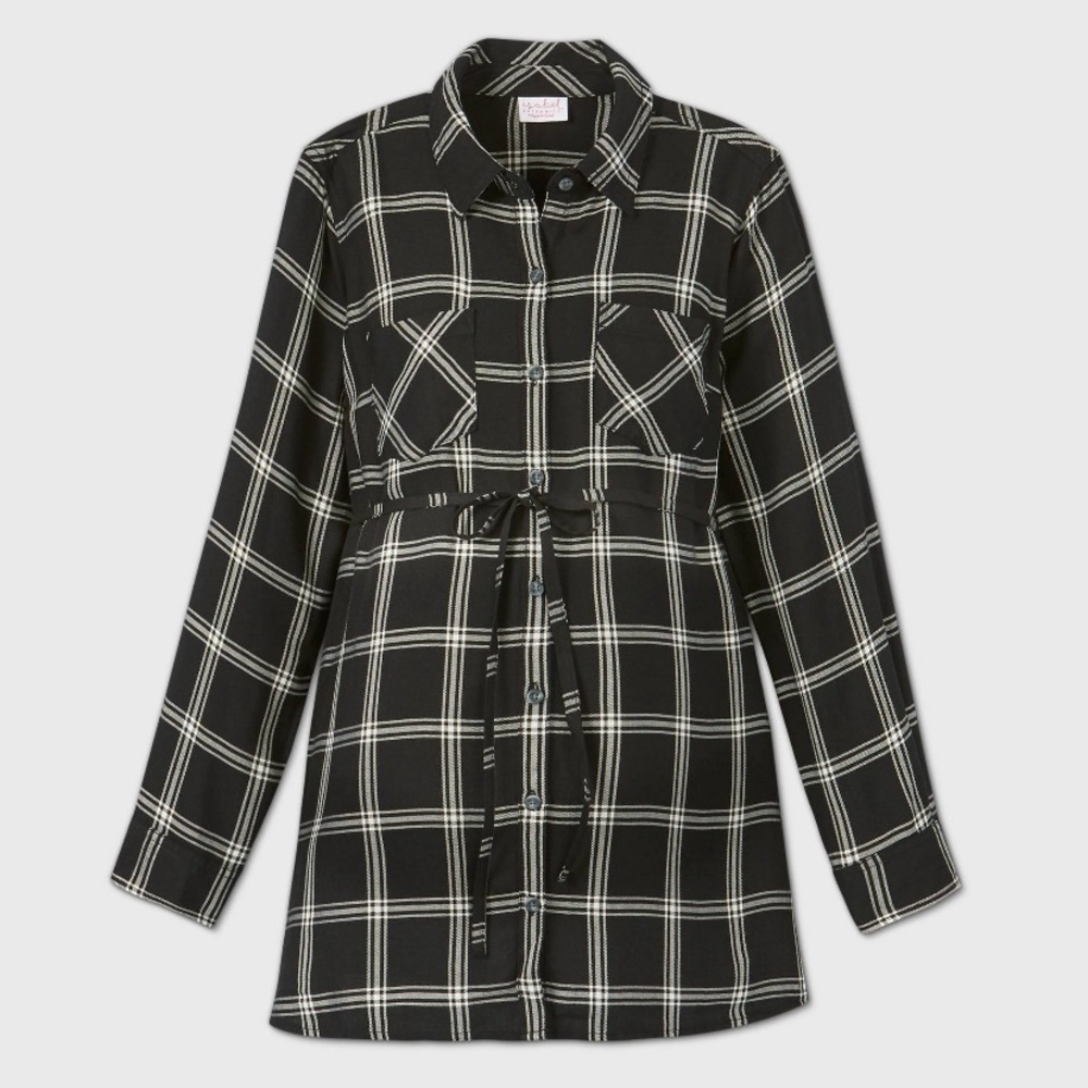 Isabel Maternity by Ingrid & Isabel Black Plaid Top